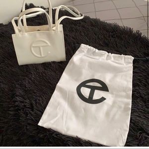 mini telfar bag white